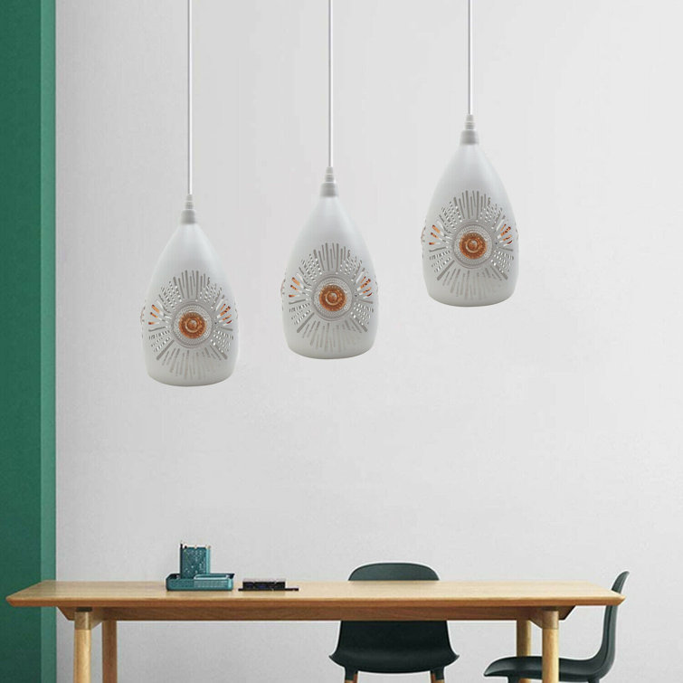 World Menagerie Shreve 3Light Kitchen Island Cylinder Pendant